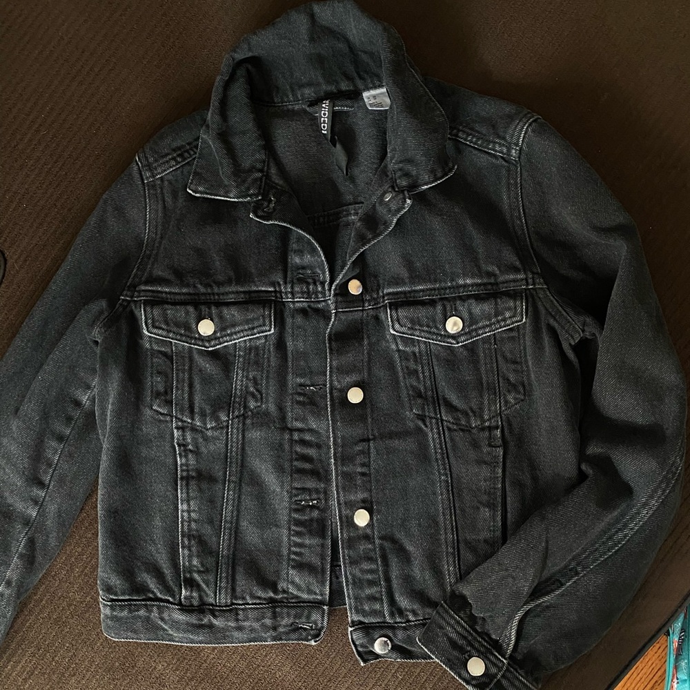 H&M black Denim Wash Jean Jacket